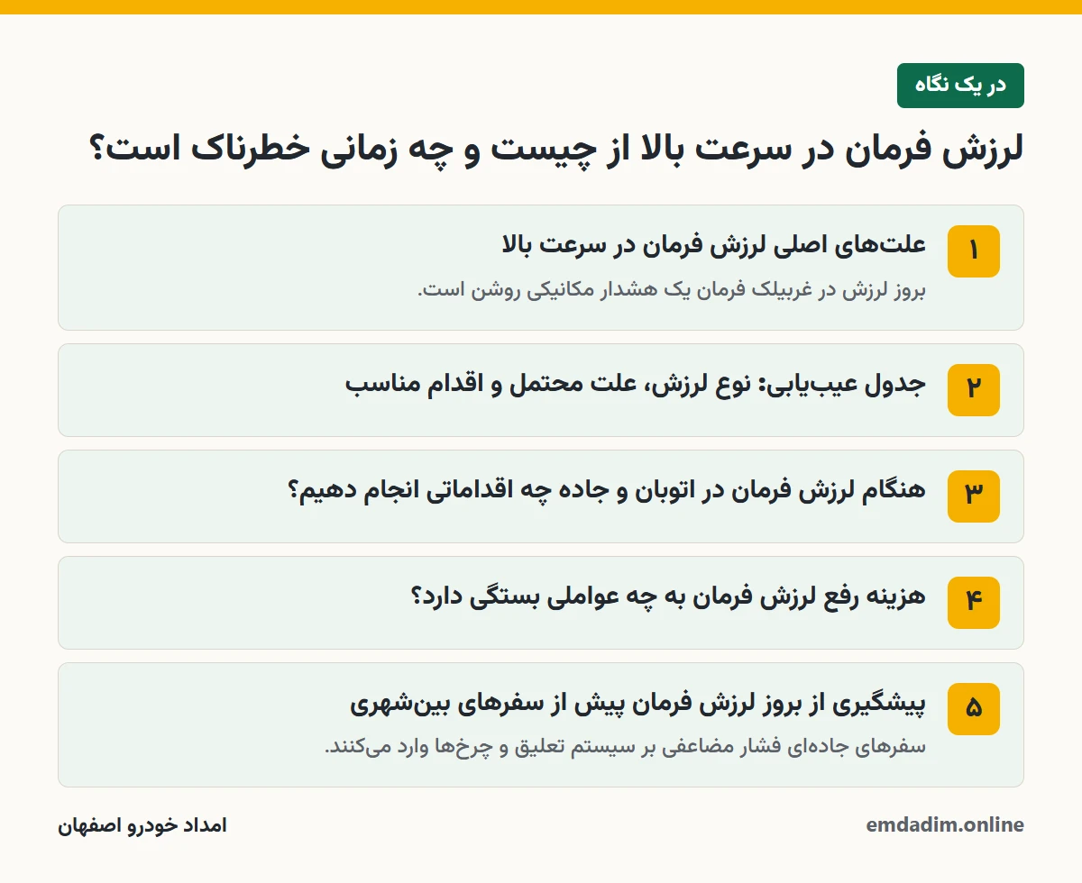 لرزش فرمان در سرعت بالا از چیست و چه زمانی خطرناک است؟ در یک نگاه